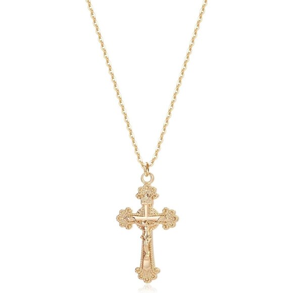 No Brand Jewelry - Women Gold Pendant 14K Plated Dainty Chain Simple Tiny God Religious Jewelry